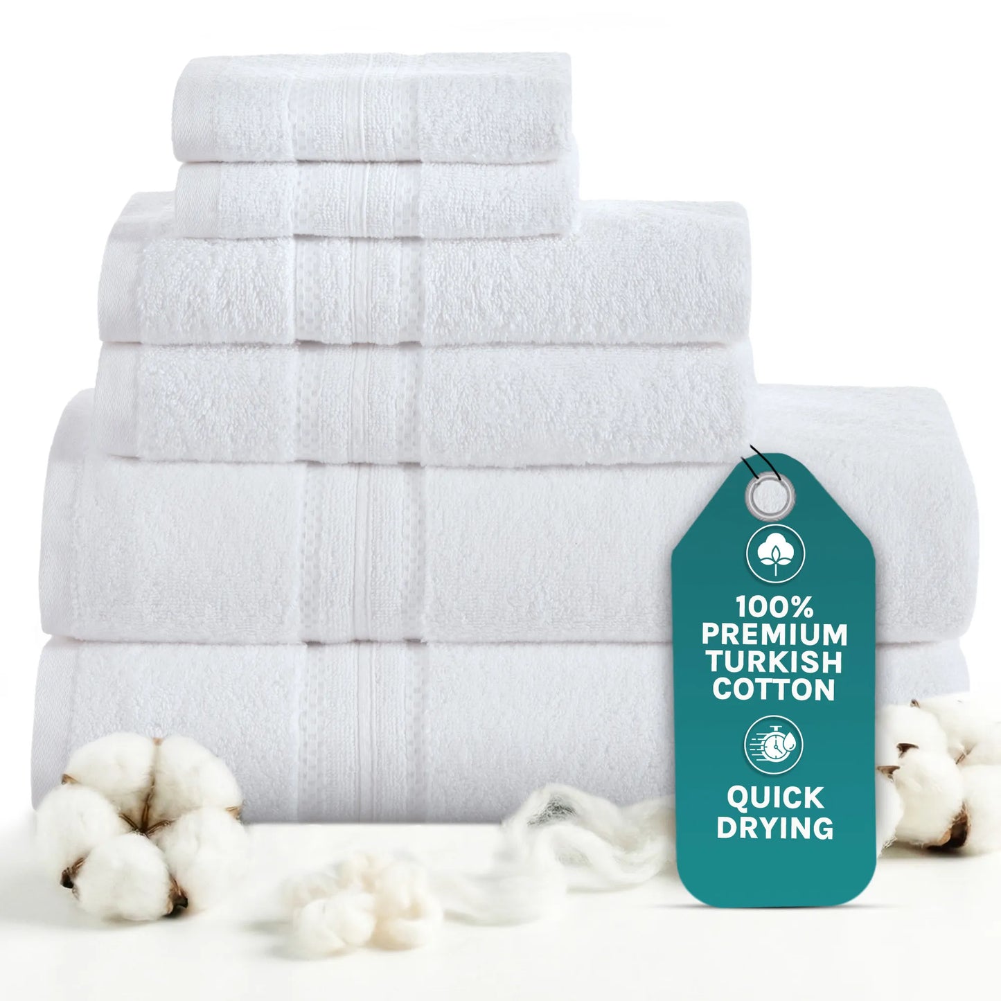 White Luxury Turkish Cotton Towel Set