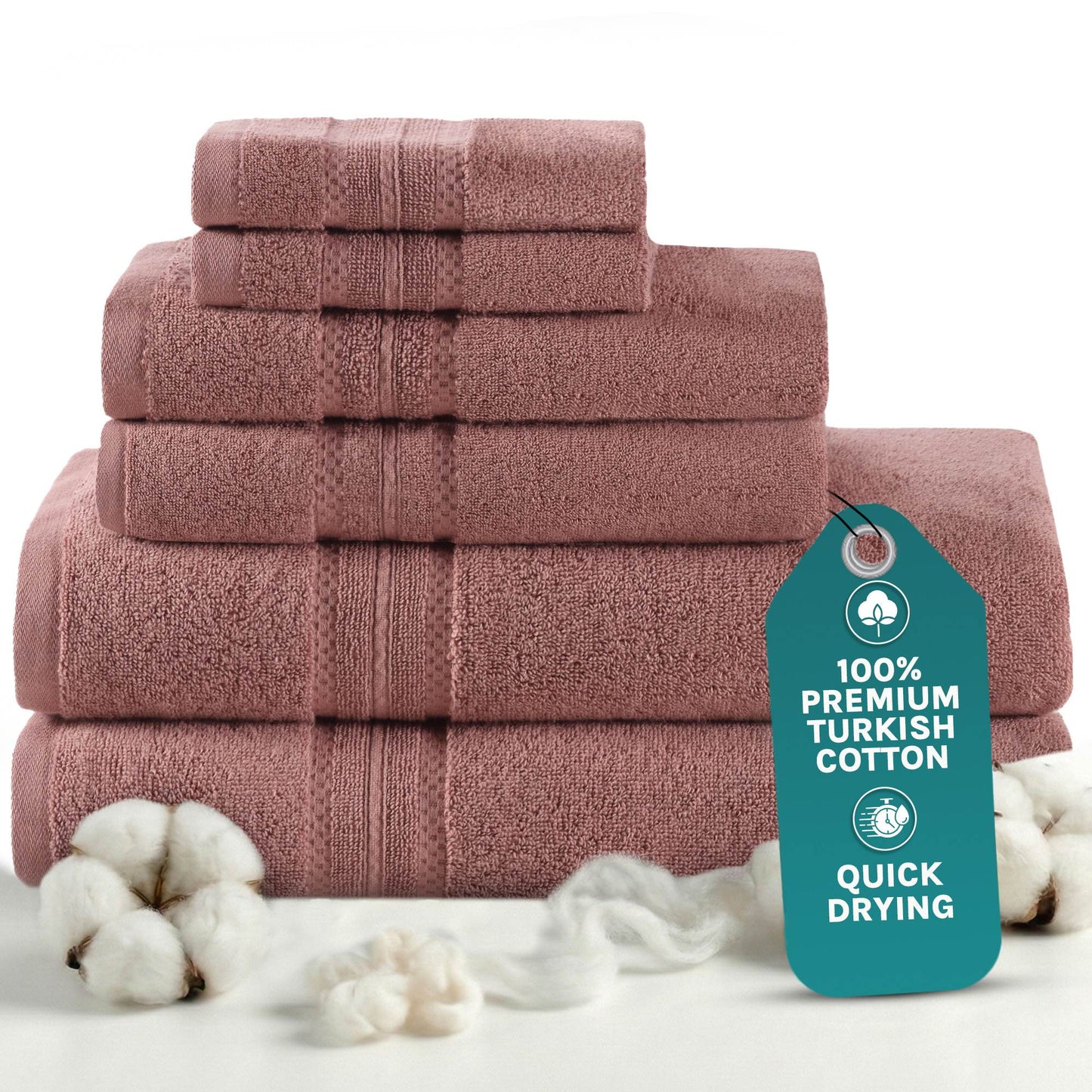 Dusty Rose Luxury Turkish Cotton Towel Set