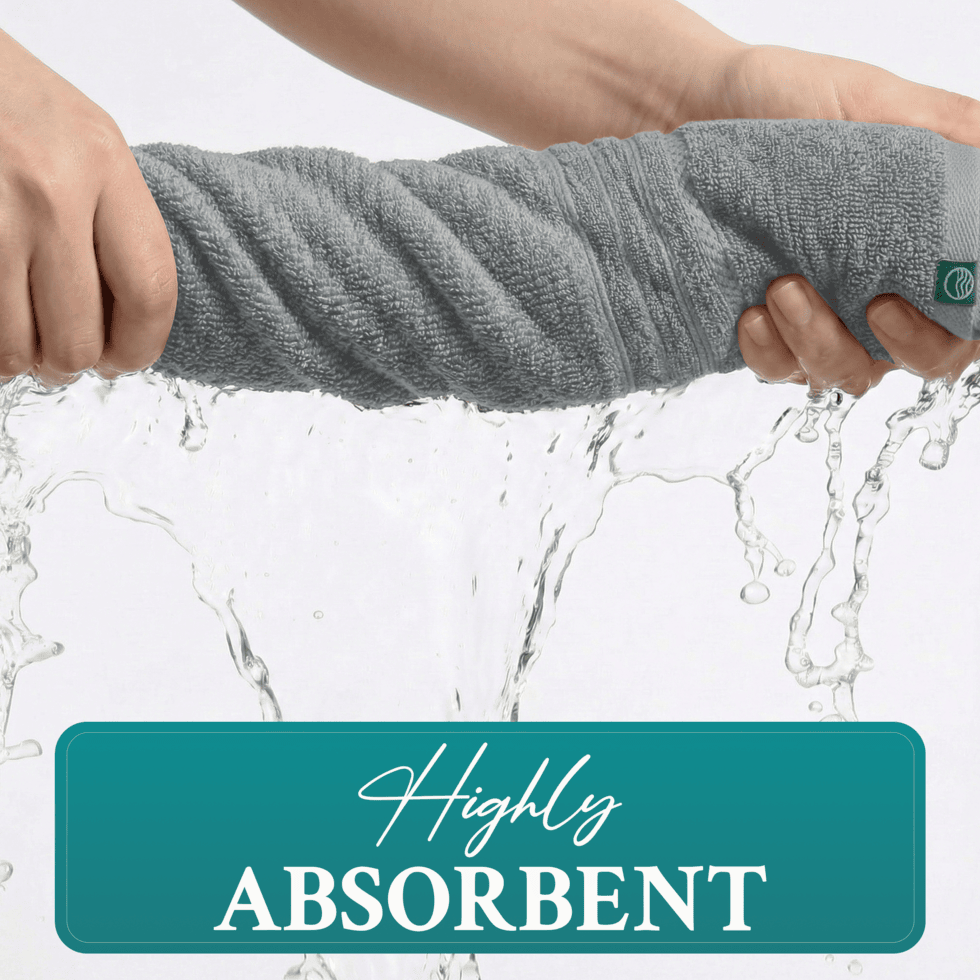 Gray Luxury Turkish Cotton Towel Set
