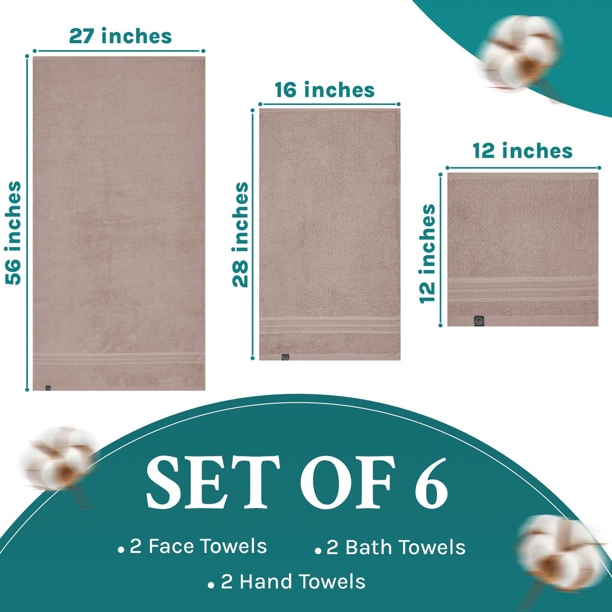 Taupe Luxury Turkish Cotton Towel Set