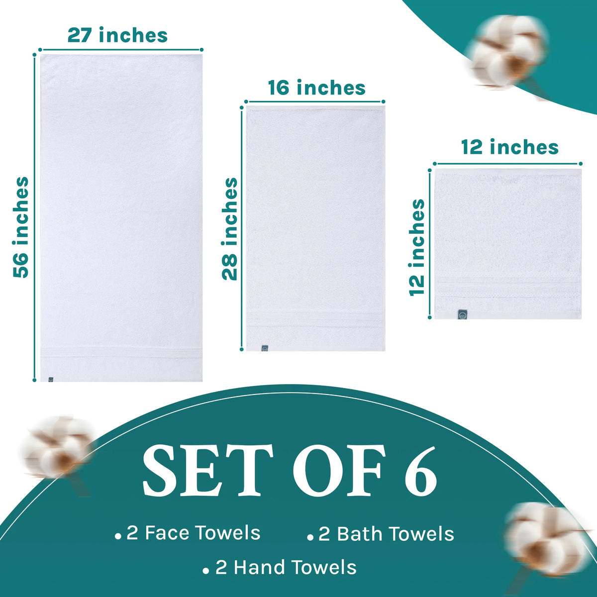 White Luxury Turkish Cotton Towel Set
