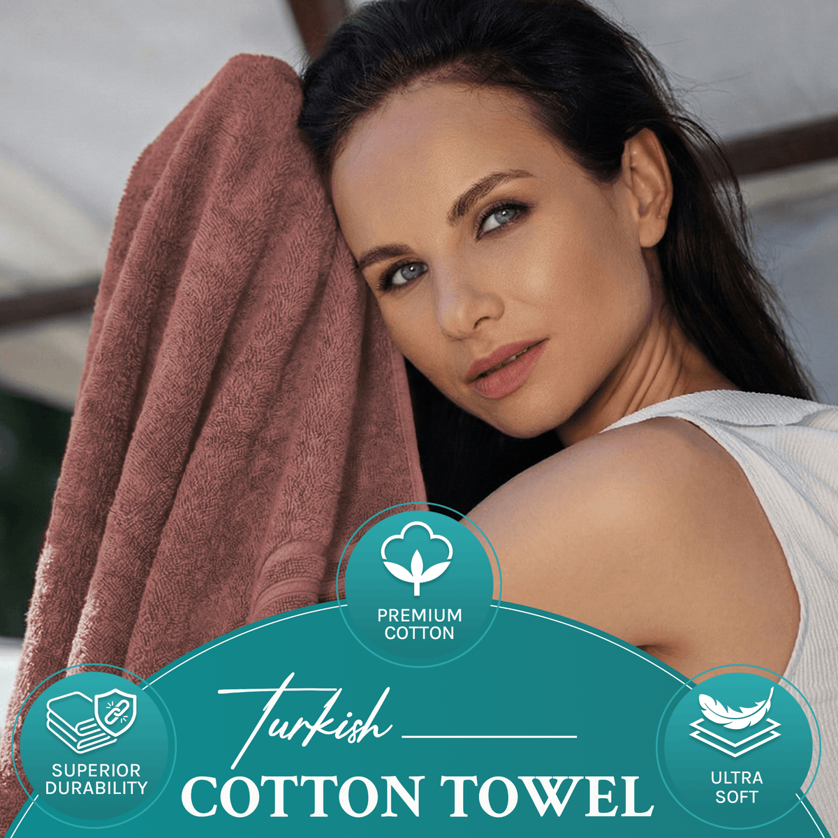 Dusty Rose Luxury Turkish Cotton Towel Set