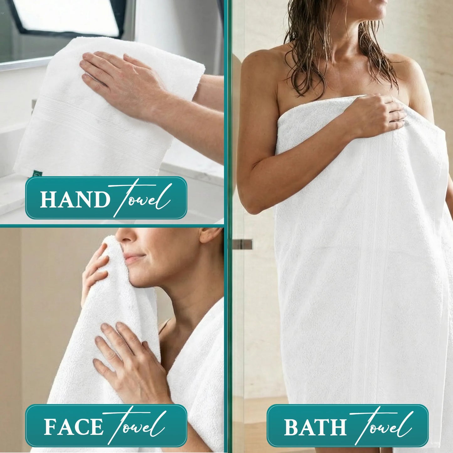 White Luxury Turkish Cotton Towel Set
