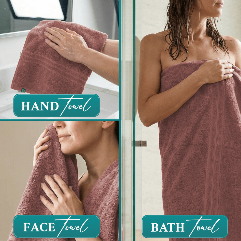 Dusty Rose Luxury Turkish Cotton Towel Set