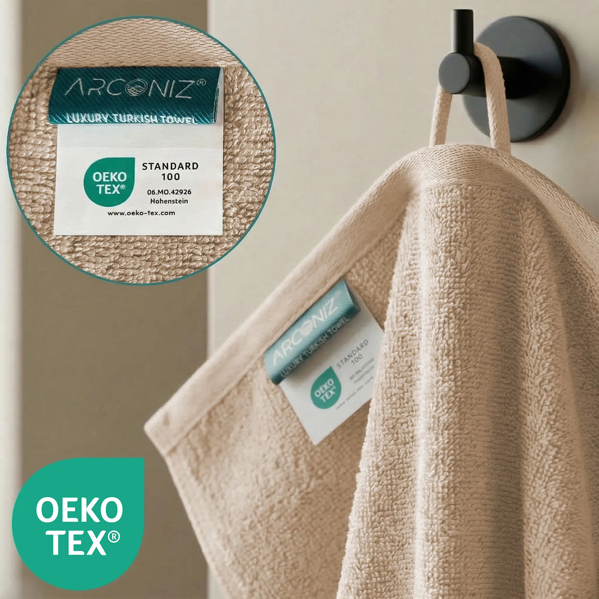 Beige Luxury Turkish Cotton Towel Set