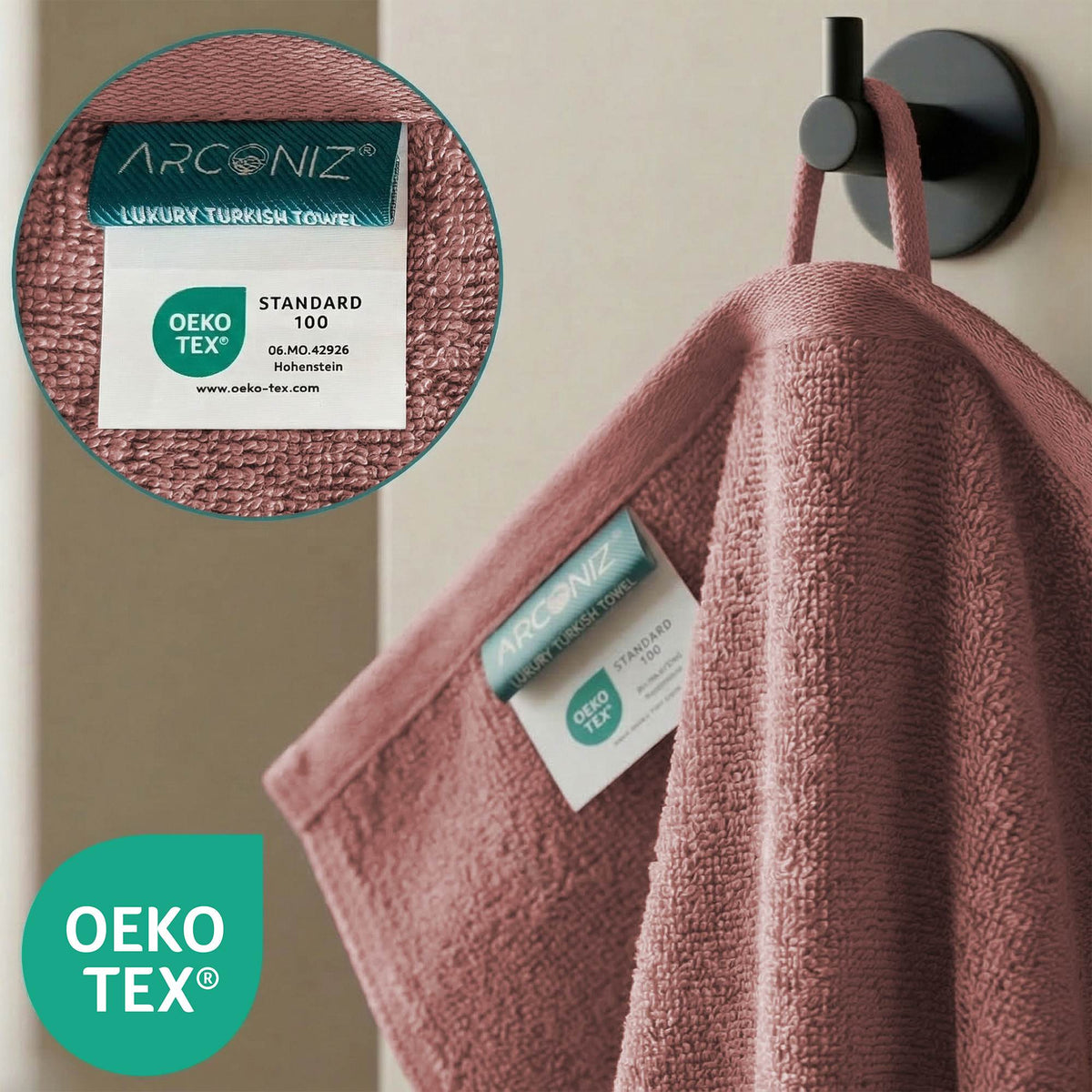 Dusty Rose Luxury Turkish Cotton Towel Set